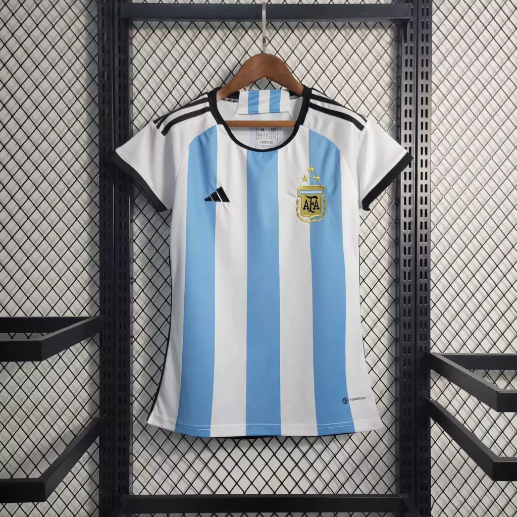 Camisa Argentina Home 22/23 Feminina - Branca e Azul