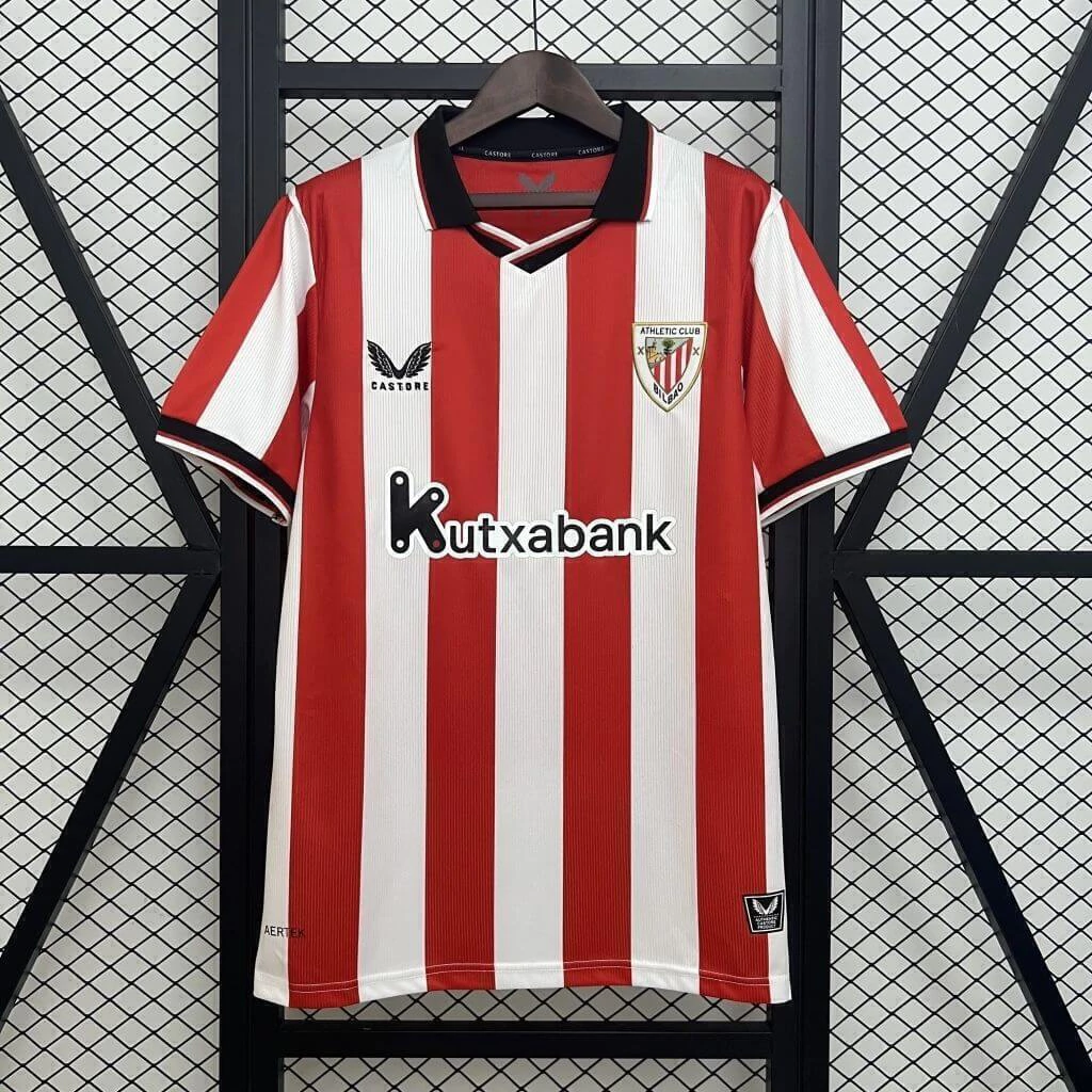 Camisa Athletic Bilbao I 25/26 - Vermelho e Branco