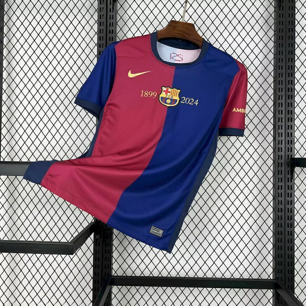 Camisa Barcelona Comemorativa 125th 24/25 Nike Torcedor Masculina - Vermelha e Azul