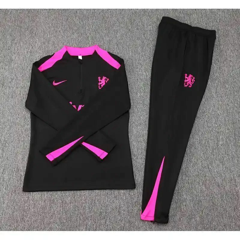 Conjunto de Treino Chelsea 23/24 - Preto e Rosa